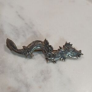 ✨ Sterling Silver Asian Dragon Pin / Brooch Whimsigoth Fantasy Mythical